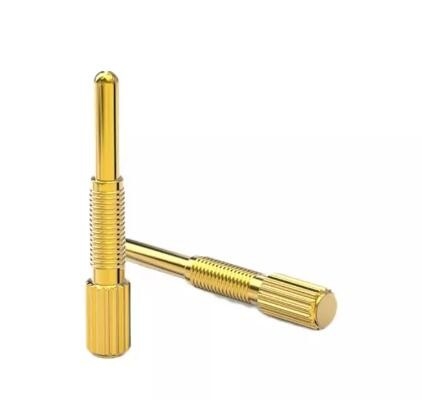 ทองแดงไฟฟ้า Pogo Pin ทอง Plated 4 มิลลิเมตรพื้นผิว Mount Pogo Pin Threaded