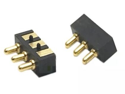 2.54 มิลลิเมตร หญิง POGO Pin Connector 3 Pin 2.5 มิลลิเมตร Pitch SMT Male 1A