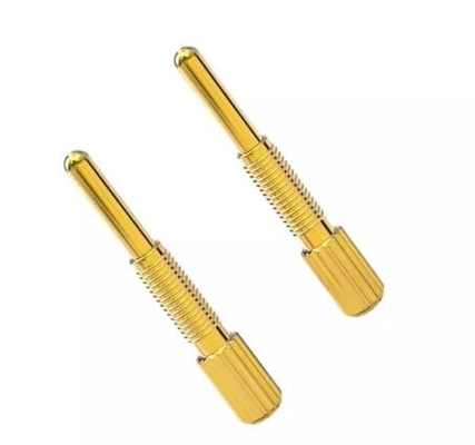 CNC Machining Brass Pogo Pin Test Fixture Threaded 12A การเคลือบไนเคิล